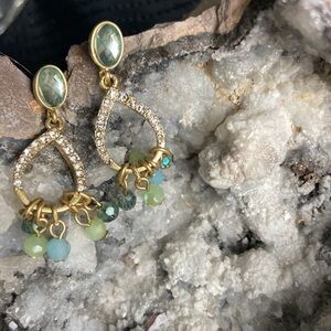 aHost Pick 🎉Blue  Stone & Rhinestone Earrings 💕​